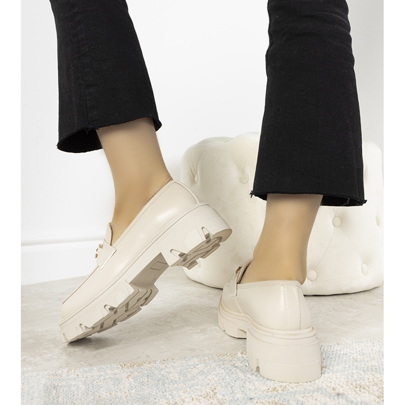 Béžové mokasíny s vysokými podrážkami Anouk béžový zlatý 1