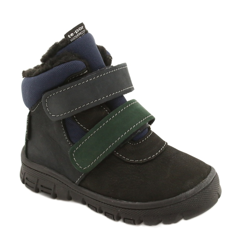 Chlapcovy boty s nepromokavou membránou Mazurek 1360 Black and Navy Blue černý 1