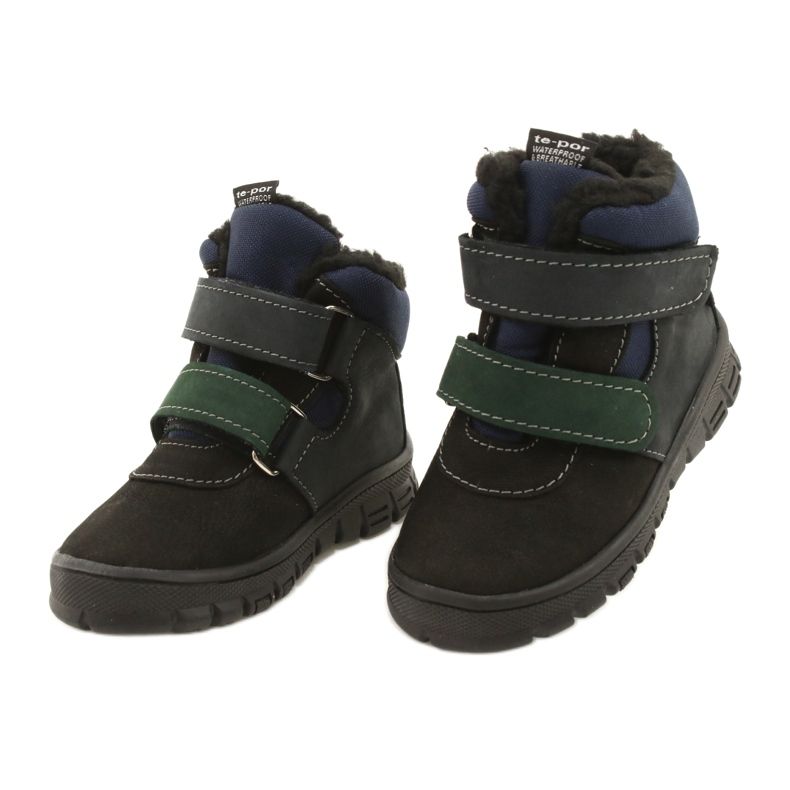 Chlapcovy boty s nepromokavou membránou Mazurek 1360 Black and Navy Blue černý 2