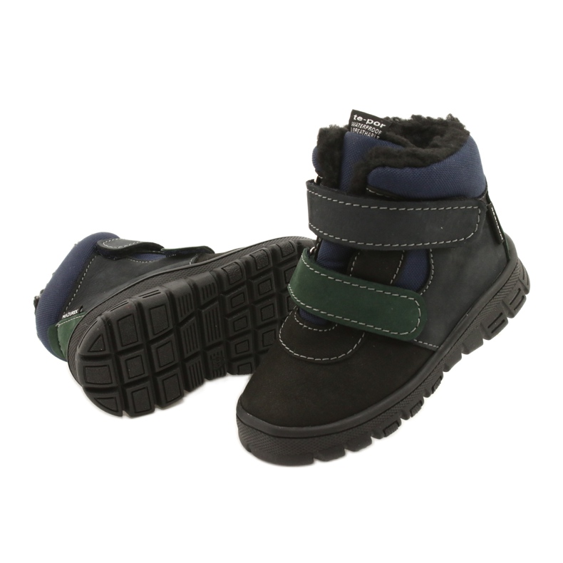 Chlapcovy boty s nepromokavou membránou Mazurek 1360 Black and Navy Blue černý 3