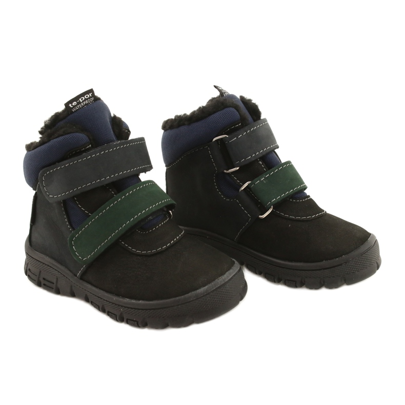 Chlapcovy boty s nepromokavou membránou Mazurek 1360 Black and Navy Blue černý 5