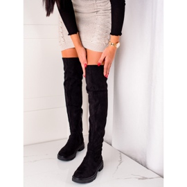 Seastar Vysoké semišové stehenní boty černý 2