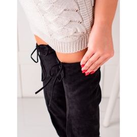 Seastar Vysoké semišové stehenní boty černá 1