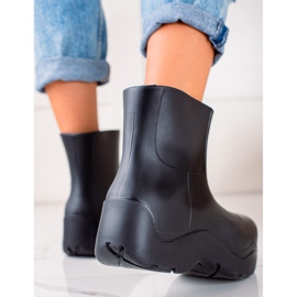 TRENDI Galoše na módní platformě černý 1