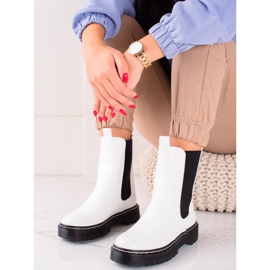 S. BARSKI Vysoké boty Chelsea na platformě S.BARSKI bílý 1