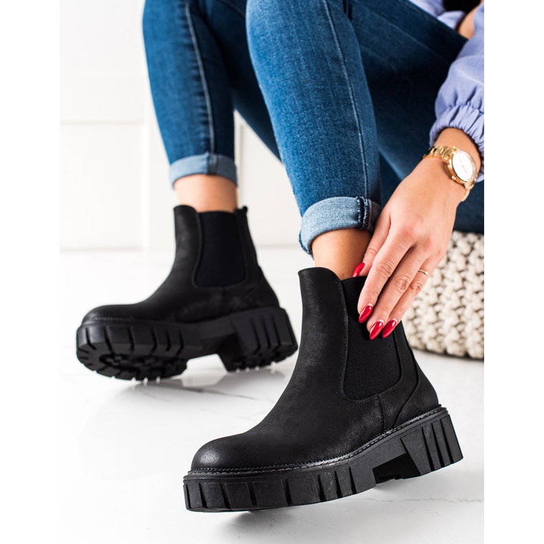 Chelsea boty vyrobené z eko kůže od Sergio Leone černá 1