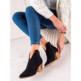 Lucky Shoes Kovbojské černé semišové boty černá 2