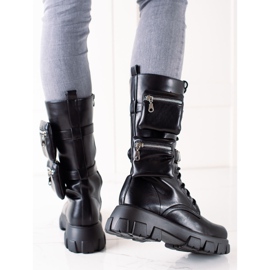 TRENDI Módní dělníci s kapsami černý 1