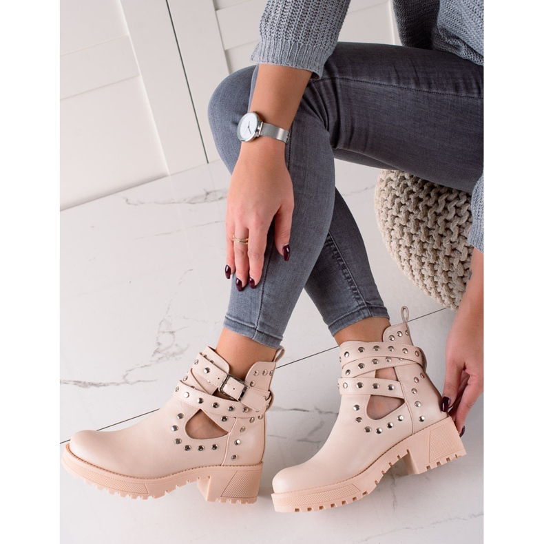 Bestelle Módní dělníci s kamínky béžový 1