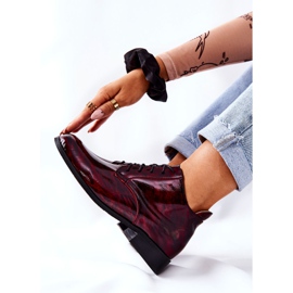 PA2 Kožené vysoké boty, Burgundsko-černá Maniz bordó 2