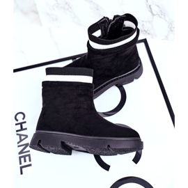 Apawwa Dětské černé teplé botičky Pinko černý 2