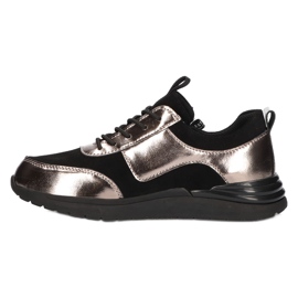 Kožené sportovní tenisky Filippo DP3149/21 BK GN, tmavý nikl černý 1