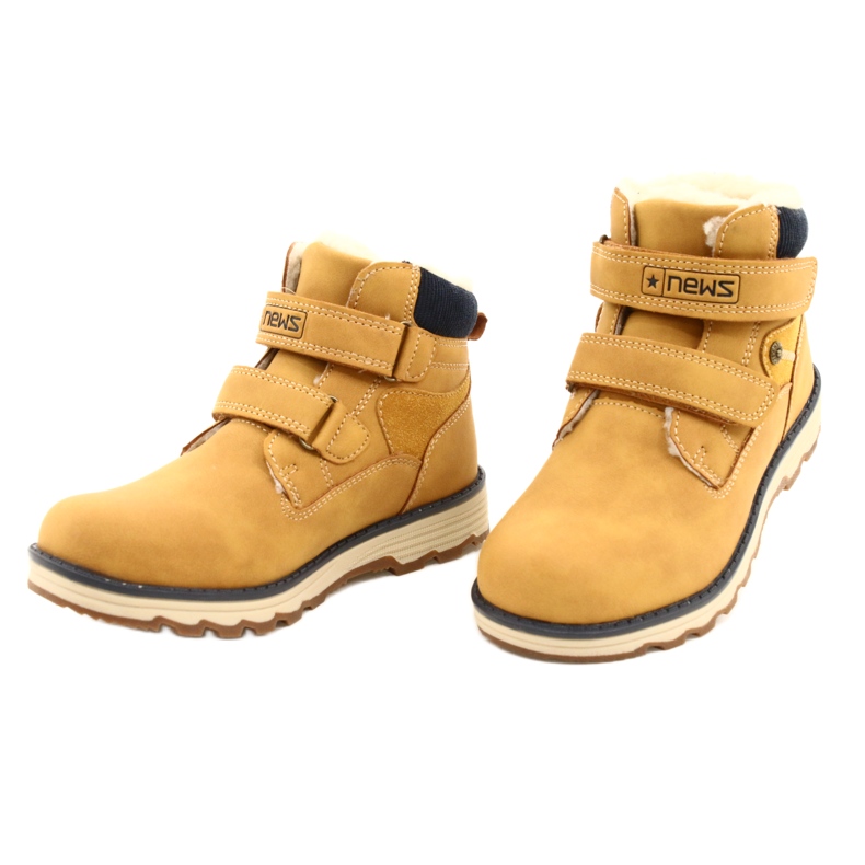 Dřevěné boty na suchý zip Camel News 21DZ20-4307 žluť 3