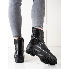 Super Me Klasické boty na boty vyrobené z ekologické kůže černá 1