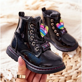 PE1 Lakované boty zateplené vlněným černým Anlonem černá ['černá'] 2