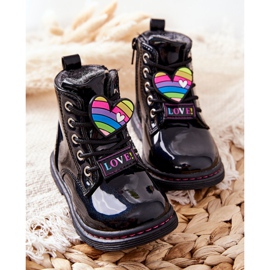 PE1 Lakované boty zateplené vlněným černým Anlonem černá ['černá'] 3
