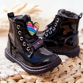 PE1 Lakované boty zateplené vlněným černým Anlonem černá ['černá'] 5