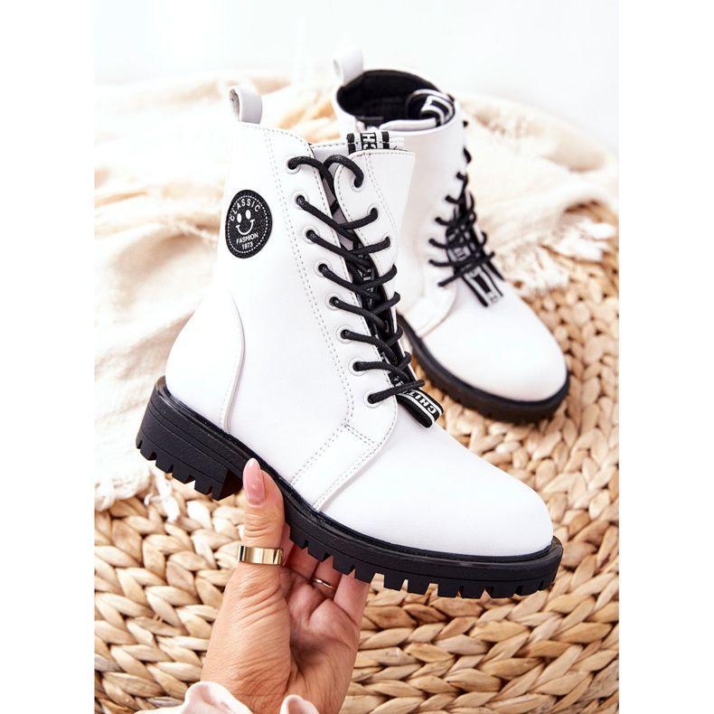 PE1 Teplé dětské boty Workers White Rosalie bílý 1 PE1 Teplé dětské boty Workers White Rosalie bílý 1