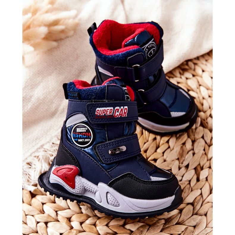 PJ2 Teplé sněhové boty Boty se suchým zipem Navy Blue Rizie námořnická modř 2