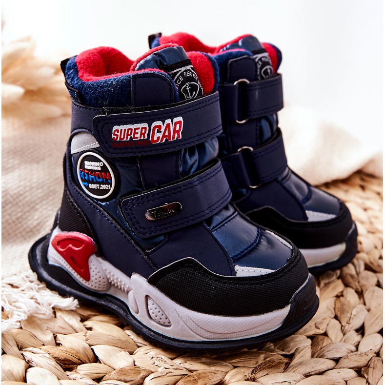 PJ2 Teplé sněhové boty Boty se suchým zipem Navy Blue Rizie námořnická modř 1