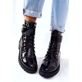 PG1 Teplé lakované černé boty Colira černá 1