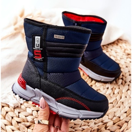 PJ2 Dětské teplé vysoké sněhové boty Navy Blue Leoth námořnická modř 1