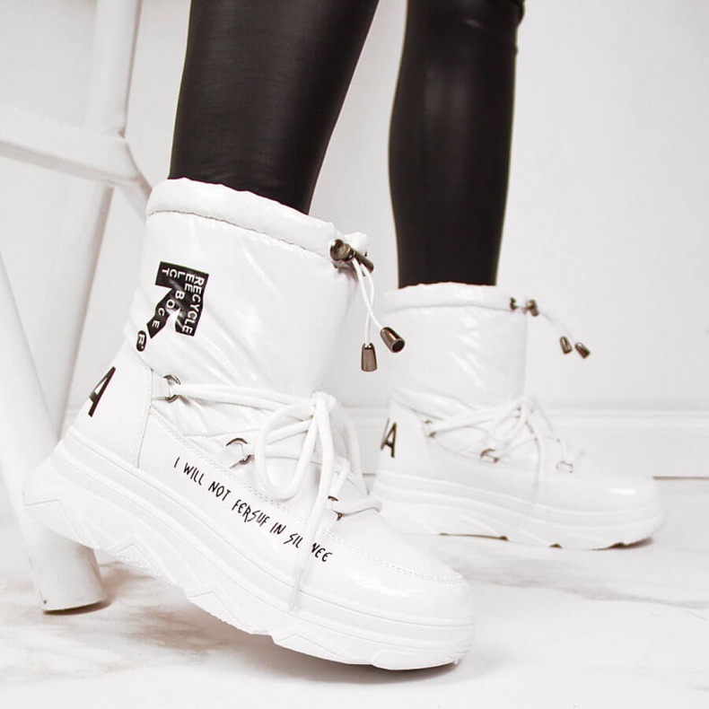 Sněhule na platformě Vinceza W JAN48B bílé bílý 1