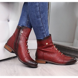 Boty s ozdobami Jezzi W JEZ52C červená černá červené 1