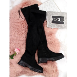 Černé boty na platformě Navy Dot W WOL12 černá 1