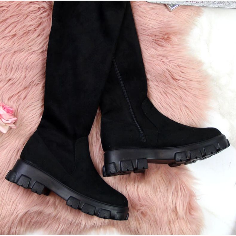 Černé boty na platformě Navy Dot W WOL12 černý 2