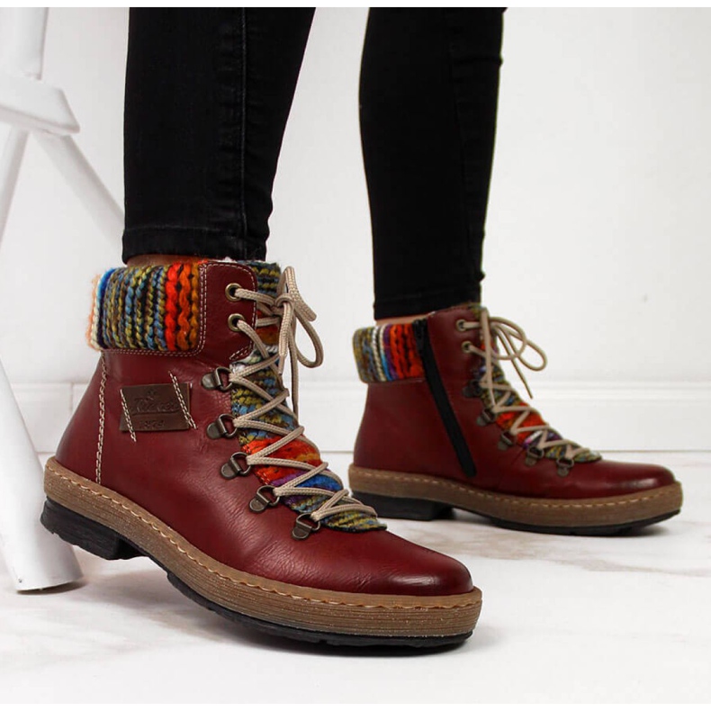 Zateplené boty Maroon W Rieker Z6743 červený 1