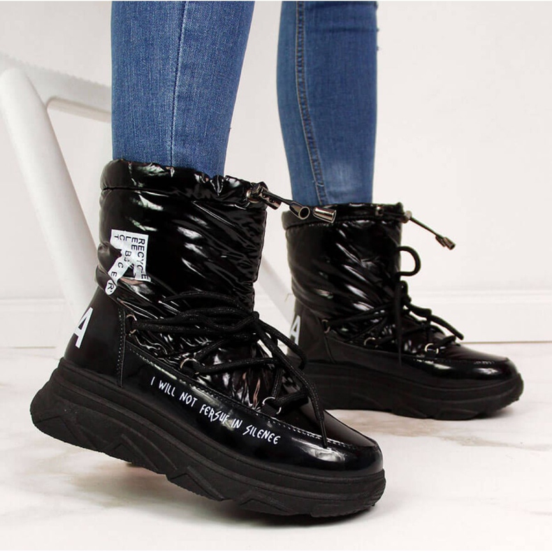 Sněhule na platformě Vinceza W JAN48A černé černá 1