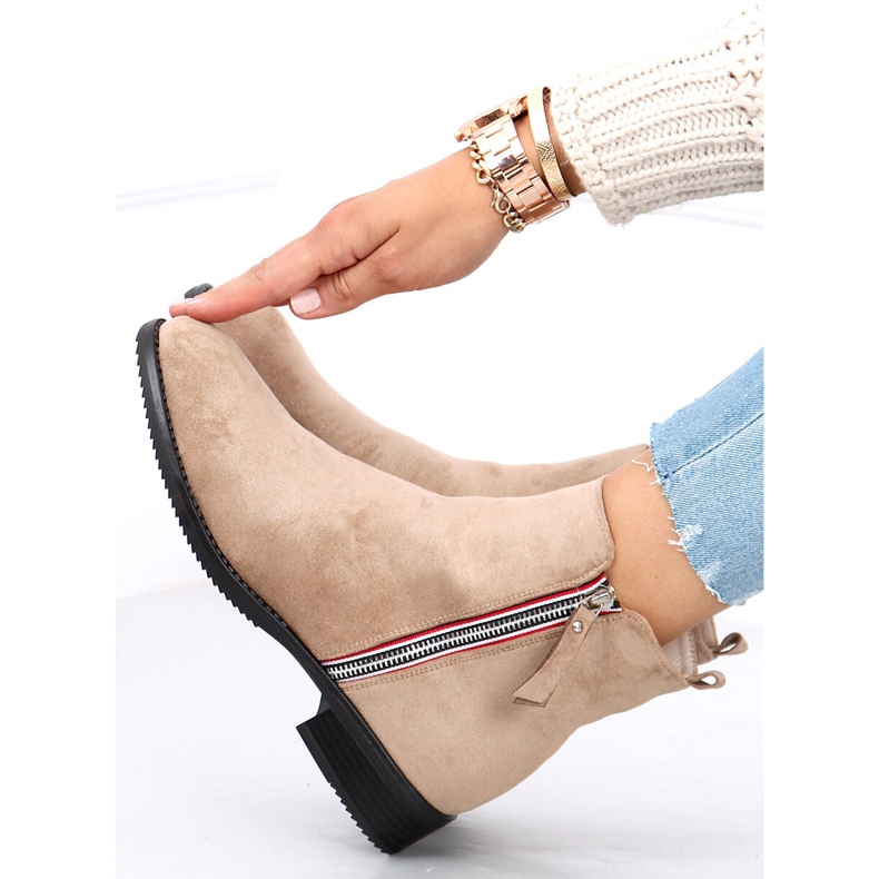 Semišové kozačky Isabel Khaki béžový 1