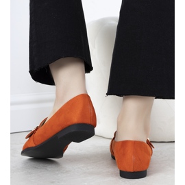 Oranžové mokasíny se zlatou dekorací Verreau oranžový 2 Oranžové mokasíny se zlatou dekorací Verreau oranžový 2