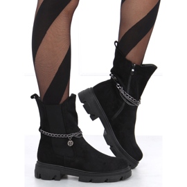 Chelsea boty s vysokým svrškem Hilde Black černá 1 Chelsea boty s vysokým svrškem Hilde Black černá 1