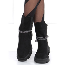 Chelsea boty s vysokým svrškem Hilde Black černá 2 Chelsea boty s vysokým svrškem Hilde Black černá 2