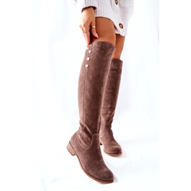 Lewski Shoes Semišové kožené boty Earth Velur 2840 béžový 6