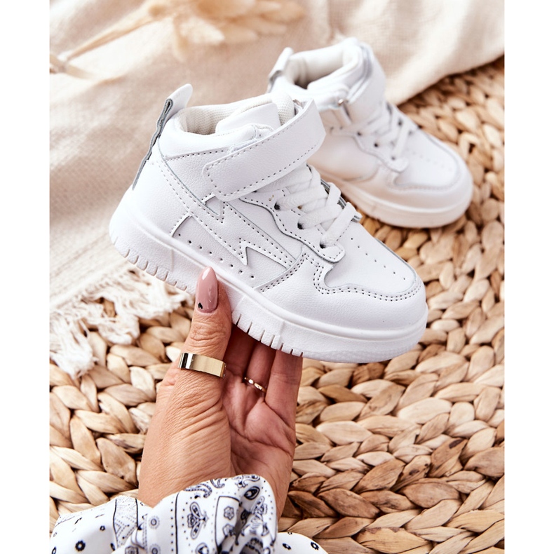 FR1 Dětské vysoké sportovní boty bílé Bartnie bílý 2