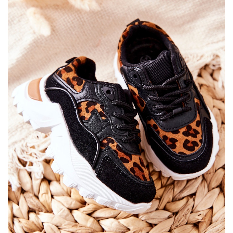 FR1 Dětské sportovní boty Tenisky hnědé a černé Nila bílý hnědý černá 1