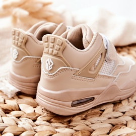 FR1 Dětské kožené sportovní boty béžové Marisa bílý 1