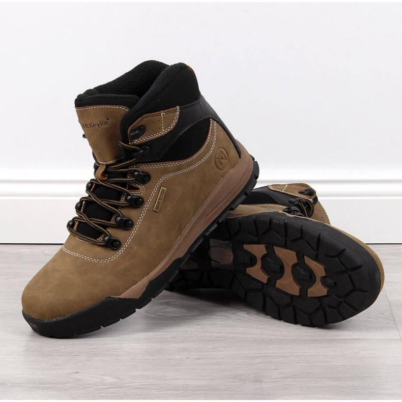 Zateplené kozačky McKeylor M JAN57B khaki hnědý 1