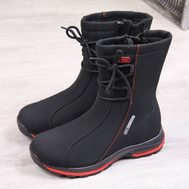 Nepromokavé boty do sněhu svázané Dk W DK15D černé černá 4