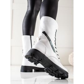 Boty s ozdobným zipem od Sergio Leone bílý 1