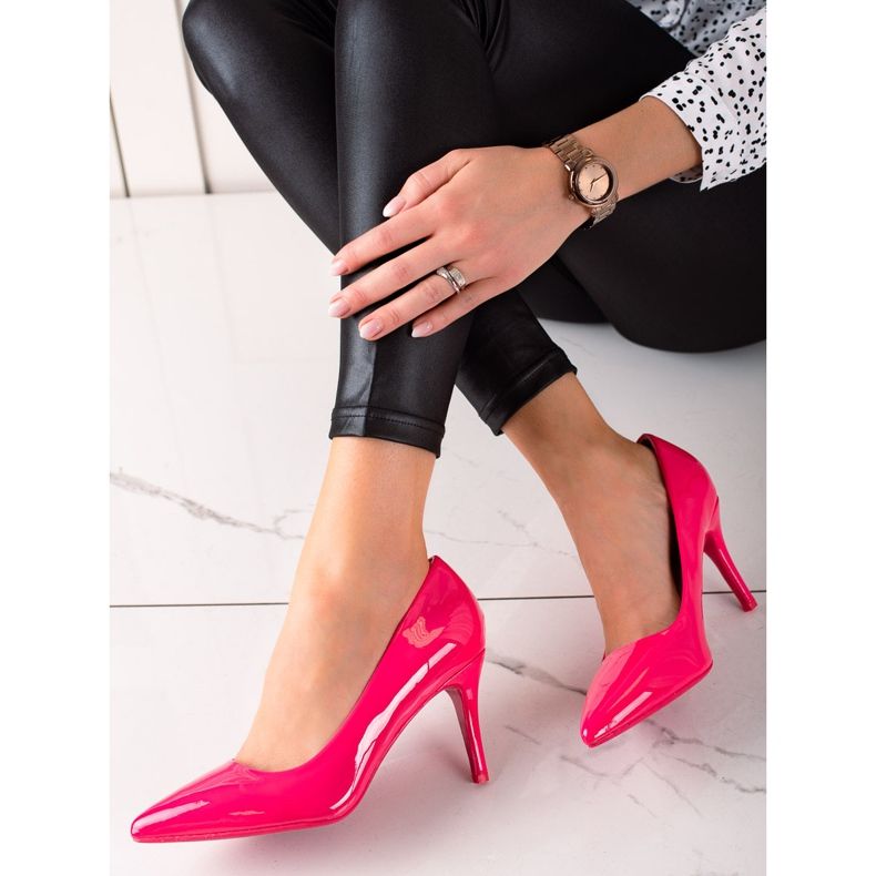 Best Shoes Růžová lakovaná čerpadla růžový 1