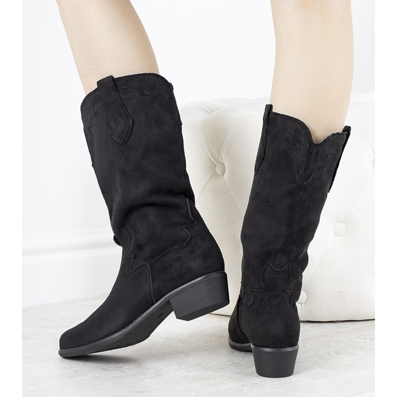 Černé kozačky na postu LuckyShoes černý 1