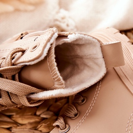 FR1 Dětské kožené teplé tenisky béžové Bomi béžový 1