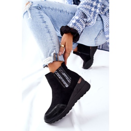 PE1 Černé semišové klínové boty Manakel černá 1