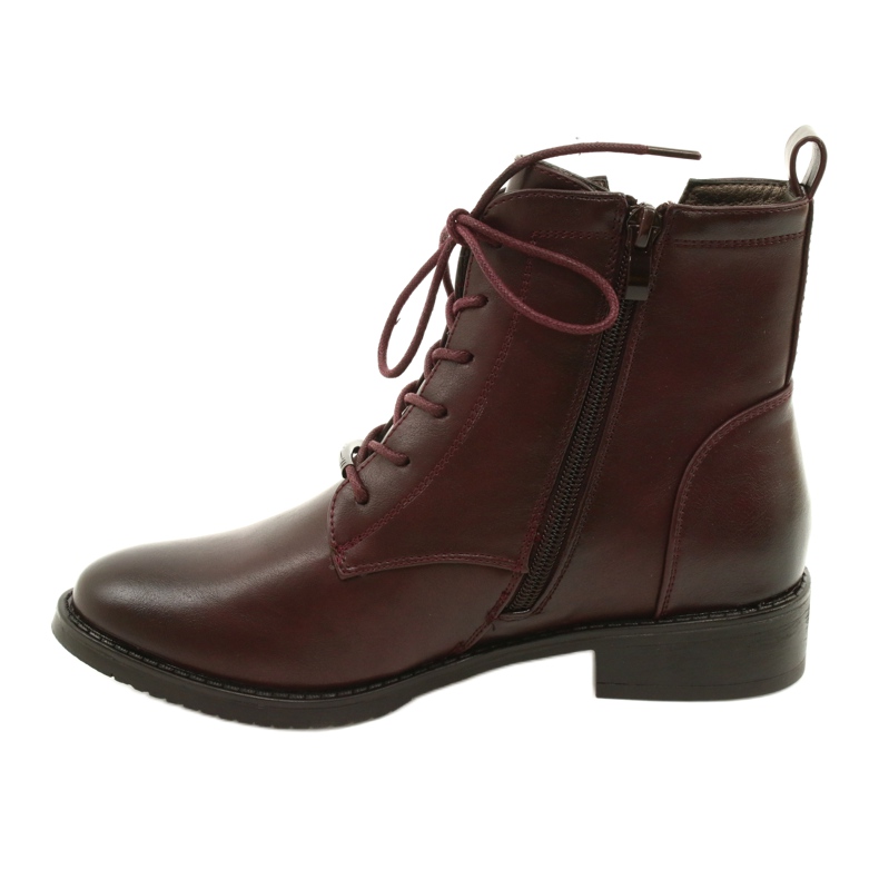 M.Daszyński Pracovní kotníkové boty SA62-90 Burgundsko červený 2