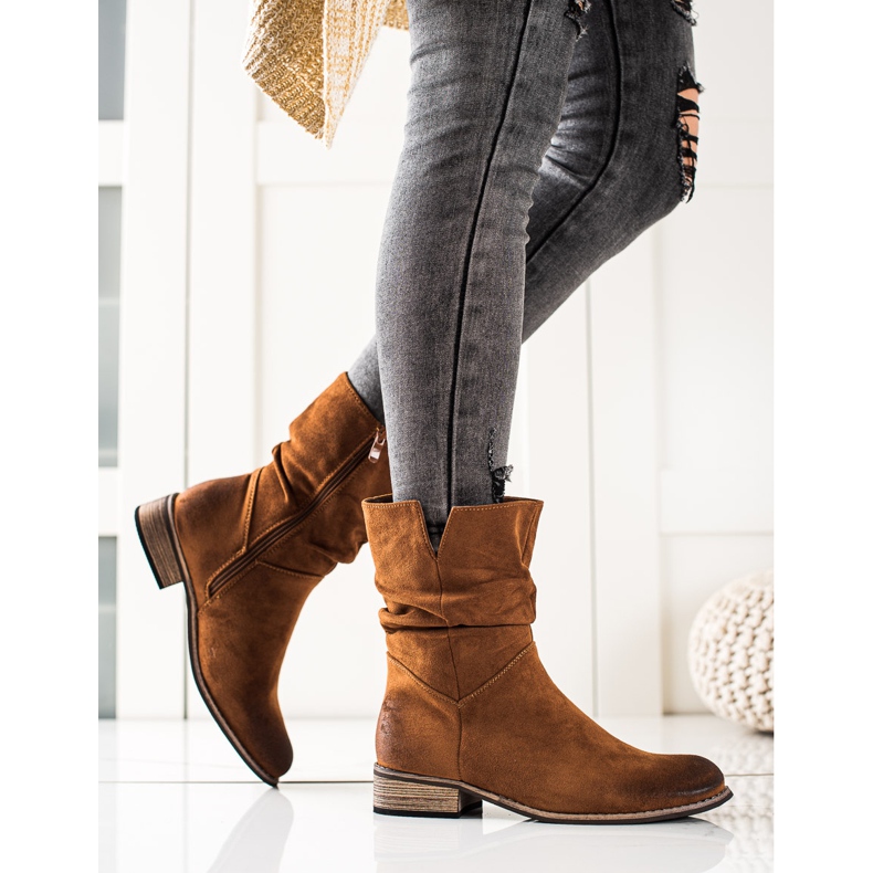 Evento Semišové kovbojské boty hnědý 1