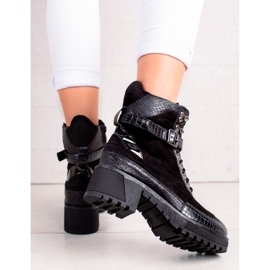 Queen Vivi Šněrovací pracovníci se sponou černá 1